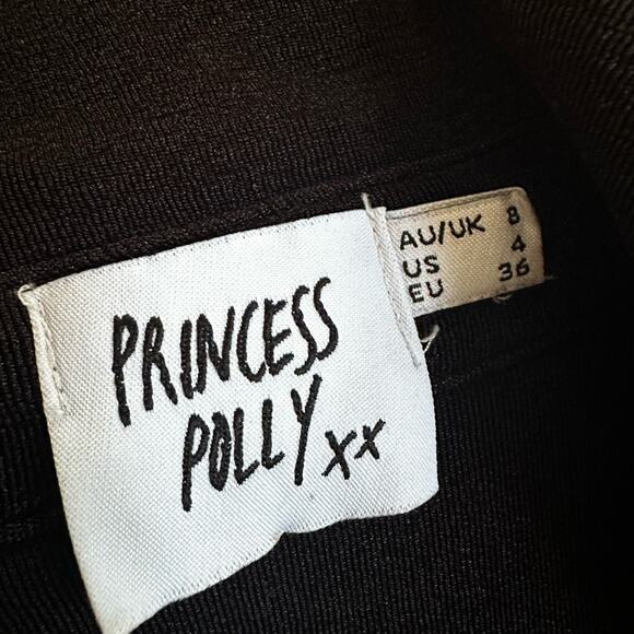 Princess Polly Snap Up Long Sleeve Crop Top Size 4 Fall Halloween Stretchy - Picture 2 of 6